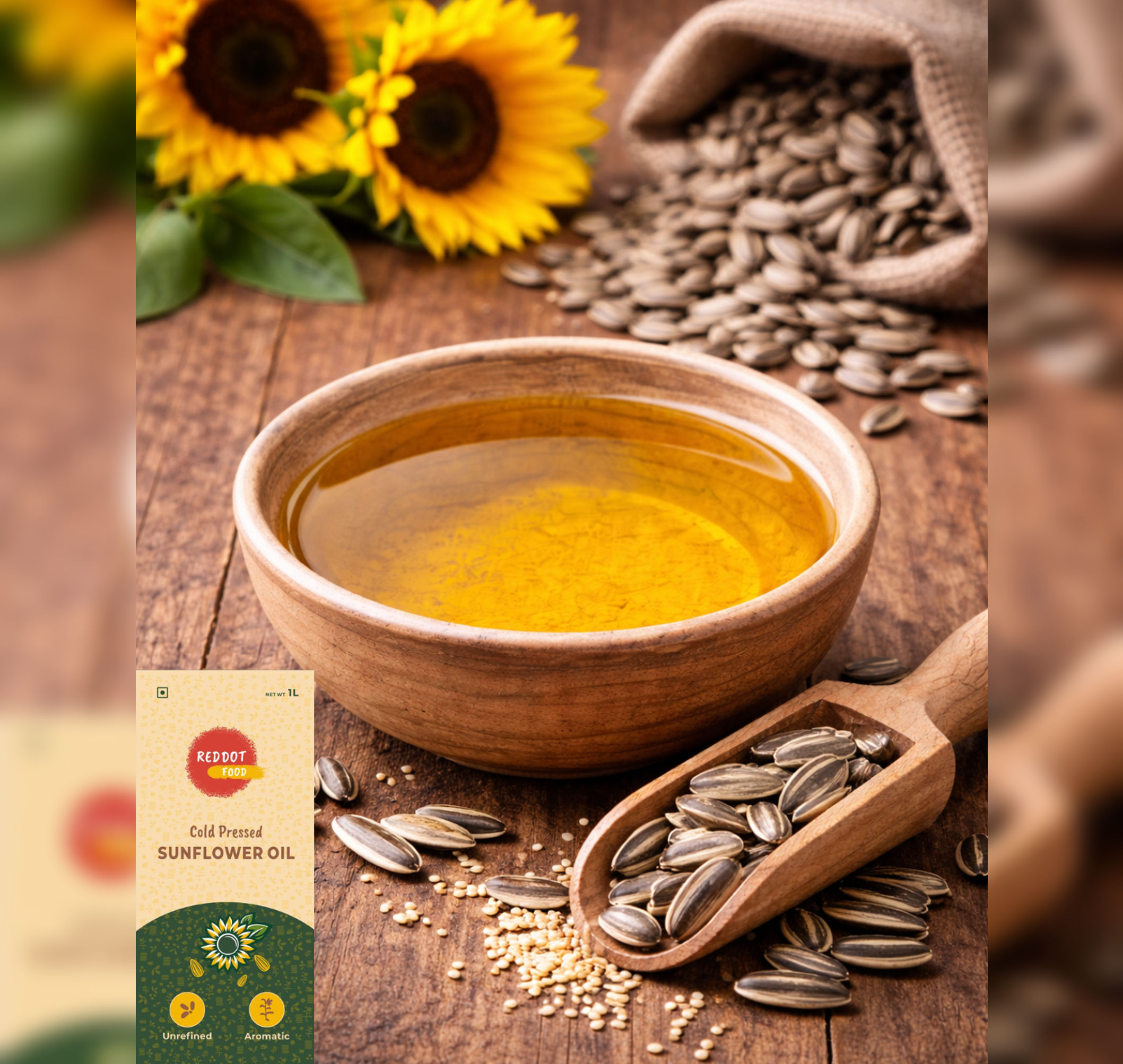 Cold pressed sunflower oil bottle 1L – pure healthy cooking oil in Ireland